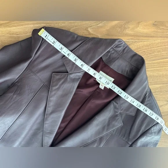 Vintage Diamond Leather Oversized Blazer – Burgundy Oxblood – 90s Slouchy Fit
